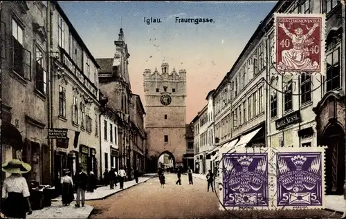 Ak Jihlava Iglau Region Hochland, Frauengasse