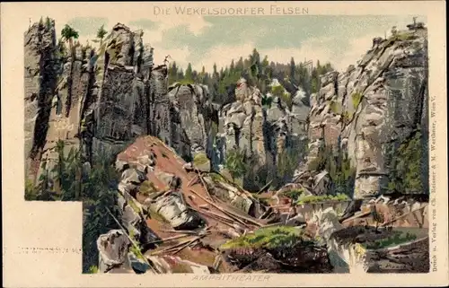 Künstler Litho Pippich, K., Teplice nad Metují Wekelsdorf Královéhradecký kraj, Martinswand