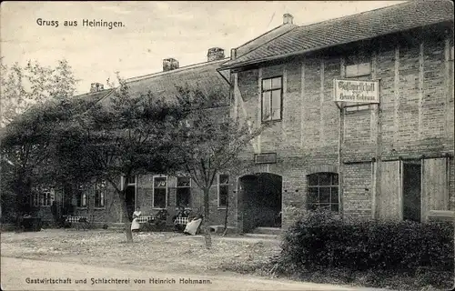 Ak Heiningen am Oderwald, Gastwirtschaft und Schlachterei von Heinrich Hohmann