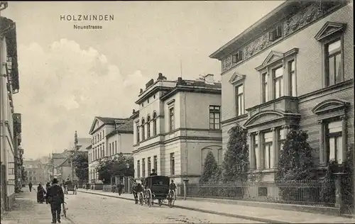 Ak Holzminden an der Weser, Neuestraße, Kutsche