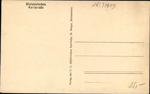 Ak Holzminden an der Weser, Karlstraße
