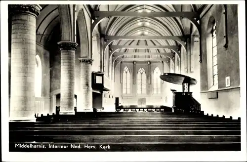 Ak Middelharnis Südholland, Inneres der Ned. Herv. Kerk