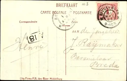 Ak Oud Vossemeer Zeeland Niederlande, Ramp 13 Maart 1906