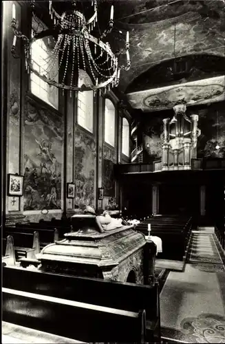 Ak Houthem Limburg Niederlande, Parochiekerk St. Gerlach, Gebouwd 1727, Innenansicht