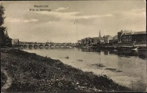 Ak Wijk Maastricht Limburg Niederlande, Maasbrug