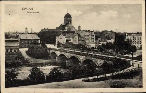 Ak Żagań Sagan Schlesien, Totalansicht
