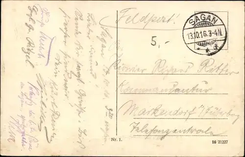 Ak Żagań Sagan Schlesien, Totalansicht