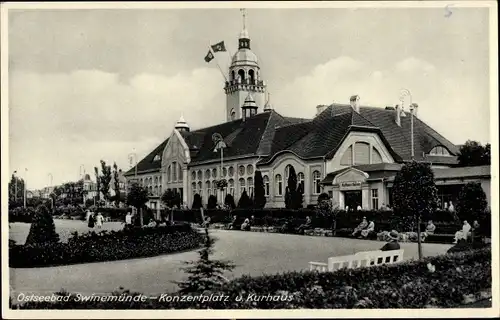 Ak Świnoujście Swinemünde Pommern, Kurhaus, Konzertplatz