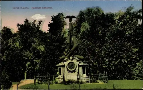 Ak Schleswig an der Schlei, Kanonen Denkmal