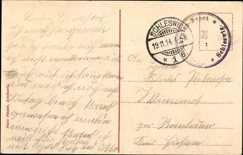 Ak Schleswig, Königliches Amtsgericht, Reventlow Beseler Denkmal