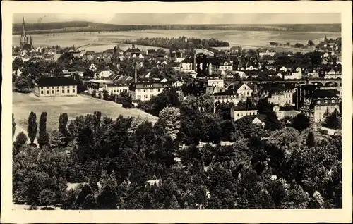 Ak Burgstädt in Sachsen, Blick vom Wettinhain, Panorama. Kirchturm
