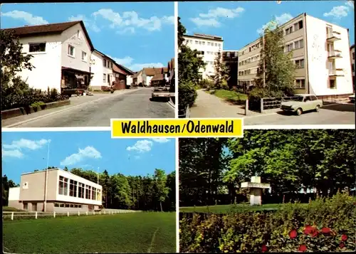 Ak Waldhausen Buchen im Odenwald, Hochhäuser, Wohnhäuser, Denkmal