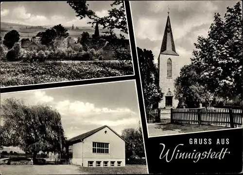 Ak Winnigstedt Niedersachsen, Kirche, Gebäude, Dorfidyll