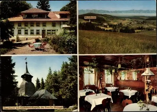 Ak Herrischried am Hotzenwald, Hotel und Pension Waldheim, Gugelturm mit Gedächtniskapelle