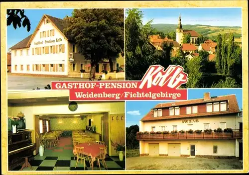 Ak Weidenberg in Oberfranken, Gasthof-Pension Kolb, Außenansicht, Umgebung