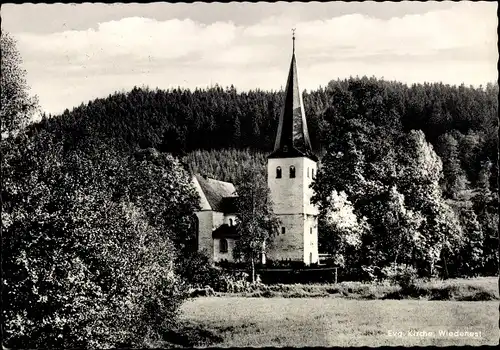 Ak Wiedenest Bergneustadt im Bergischen Land, Evangelische Kirche, Außenansicht