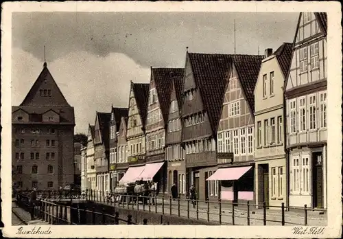 Ak Buxtehude in Niedersachsen, West Fleth, Straßenansicht