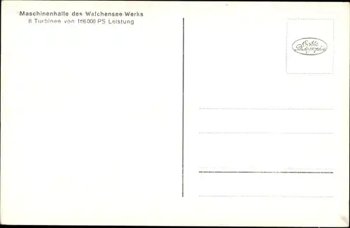 Ak Kochel am See in Oberbayern, Maschinenhalle des Walchensee Werks, 8 Turbinen