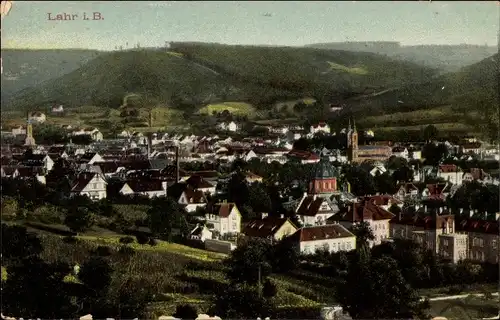 Ak Lahr im Schwarzwald Baden, Panorama, Kirchturm