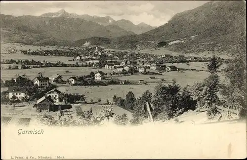 Ak Garmisch Partenkirchen in Oberbayern, Panorama
