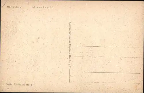 Ak Hamburg Mitte Altstadt, Hof Kraienkamp 26, Serie Alt Hamburg 2