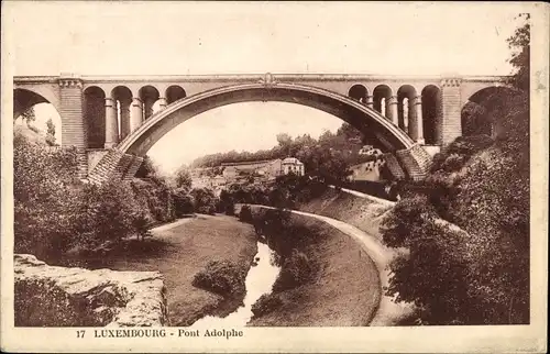 Ak Luxemburg Luxembourg, Pont Adolphe