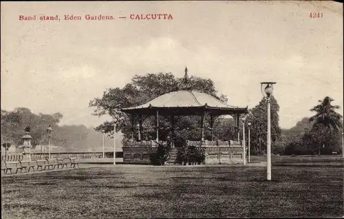 Ak Calcutta Kolkata Kalkutta Indien, Eden Gardens, Band stand