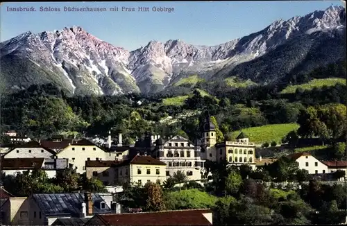Ak Innsbruck in Tirol, Schloss Büchsenhausen mit Frau Hitt Gebirge