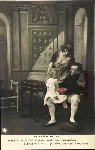 Ak Napoleon Intime, Scene V, Le Roi de Rome, l'Empereur