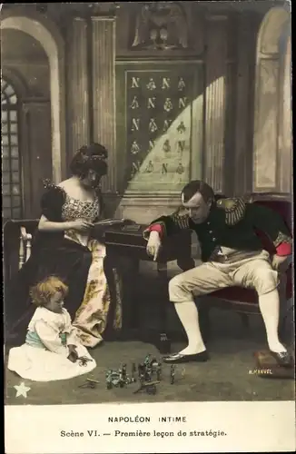 Ak Napoleon Intime, Scene VI, Premiere lecon de strategie, Theaterszene