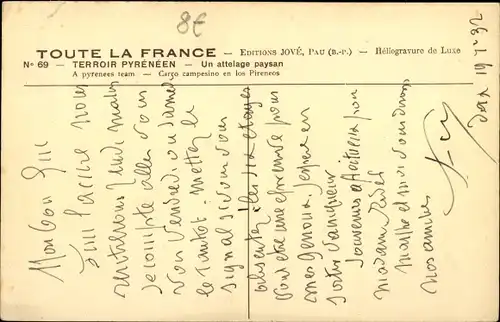 Ak Ochsenkarren, Erntearbeit, Stroh