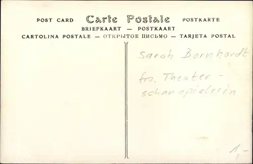 Ak Plastik der Schauspielerin Sarah Bernhardt, Jean-Léon Gérôme, Musée du Luxembourg