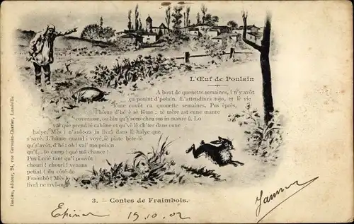 Ak Contes de Fraimbois, L'Oeuf de Poulain, Wald, Fliehender Hase
