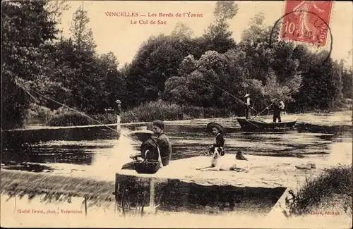 Ak Vincelles Yonne, Les bords de l'Yonne, Le Cul de Sac