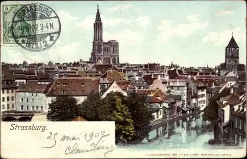 Ak Strasbourg Straßburg Elsass Bas Rhin, Panorama