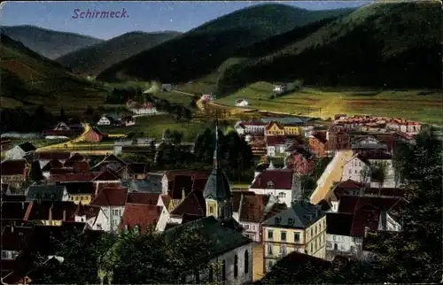Ak Schirmeck Elsass Bas Rhin, Panorama vom Ort