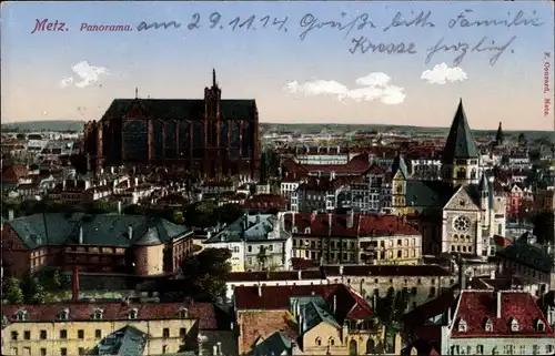 Ak Metz Moselle, Panorama, Kirchen