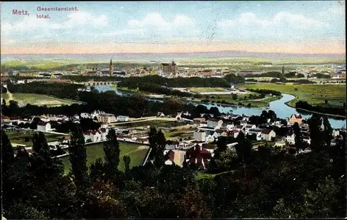 Ak Metz Moselle, vue generale avec des maisons, Gesamtansicht