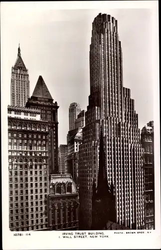 Ak Manhattan New York City USA, Irving Trust Building, Wall Street