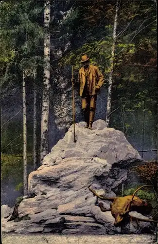 Ak Bad Ischl in Oberösterreich, Kaiser Franz Josef Jagd-Denkmal, Salzkammergut