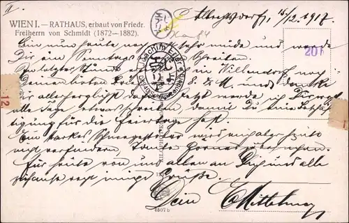 Künstler Ak Wien 1 Innere Stadt, Rathaus