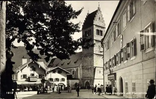 Ak Zell am See in Salzburg, Stadtplatz, Pfarrkirche