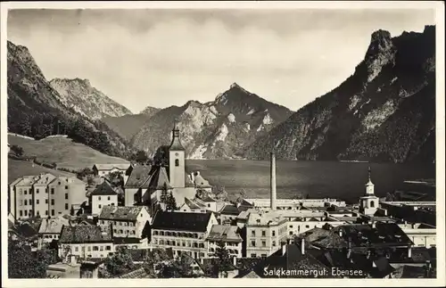 Ak Ebensee in Oberösterreich, Gesamtansicht, Salzkammergut