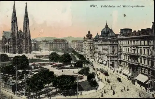 Ak Wien 9 Alsergrund Österreich, Votivkirche, Währingerstraße