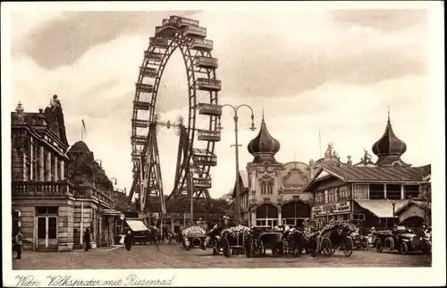 Ak Wien 2. Leopoldstadt Österreich, Volksprater mit Riesenrad, Cafe Eisvogel
