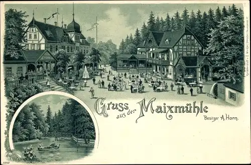 Litho Dresden Pillnitz, Maixmühle, Bes. A. Horn