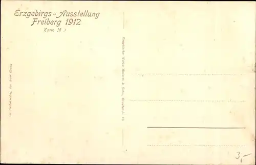 Ak Freiberg in Sachsen, Erzgebirgsausstellung 1912, Karte No 3, Parkanlage, Wasserspiel