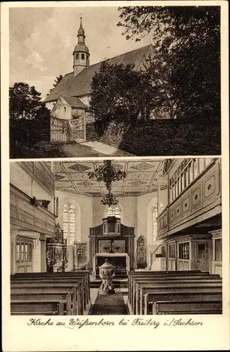 Ak Weißenborn im Erzgebirge, Kirche, Innenansicht, Altar