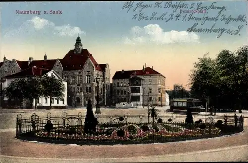 Ak Naumburg Saale in Sachsen Anhalt, Bismarckplatz