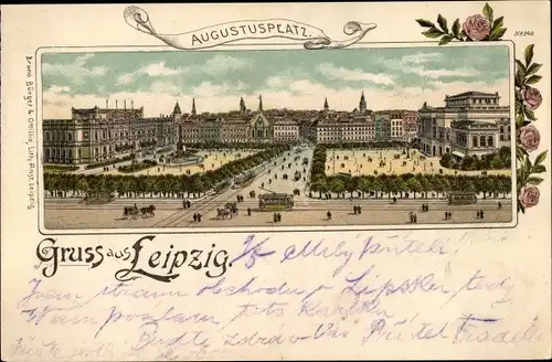 Litho Leipzig in Sachsen, Augustusplatz, Rosen